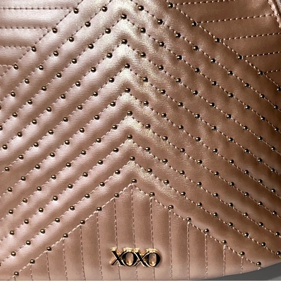 Xoxo Quilted Leather Pastel Pink 100% Polyurethane Studded Mini Backpack - Picture 4 of 10